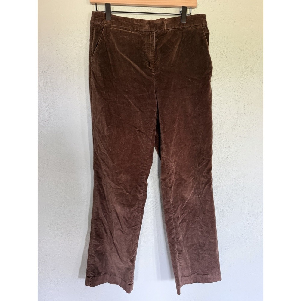 Talbots dark brown straight-leg pants velveteen stretch-corduroy Sz 6